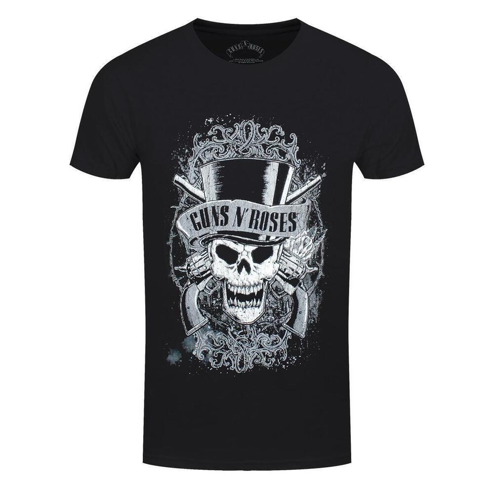 Guns N Roses Faded Skull Mens Black Tshirt